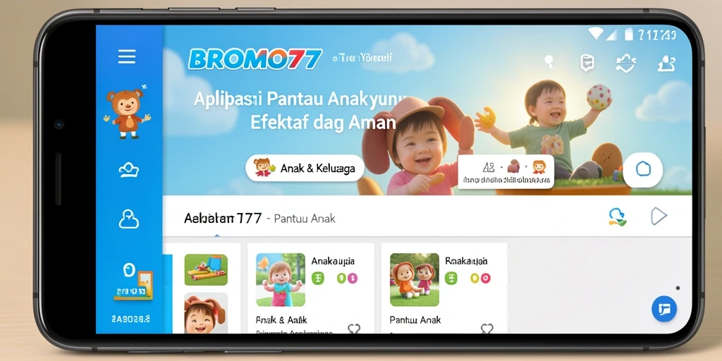 Tampilan antarmuka BROMO77 untuk memantau anak dengan fitur lokasi.