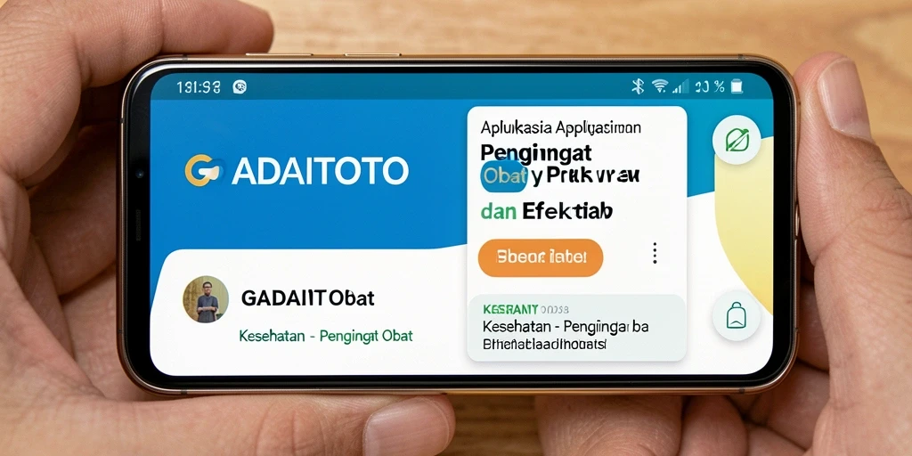 Antarmuka GADAITOTO menampilkan pengingat obat yang efisien dan intuitif.