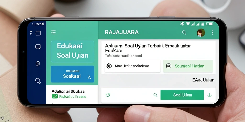 Tampilan antarmuka aplikasi RAJAJUARA untuk Soal Ujian.