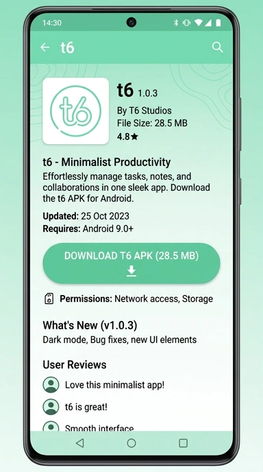 Tampilan halaman APK t6