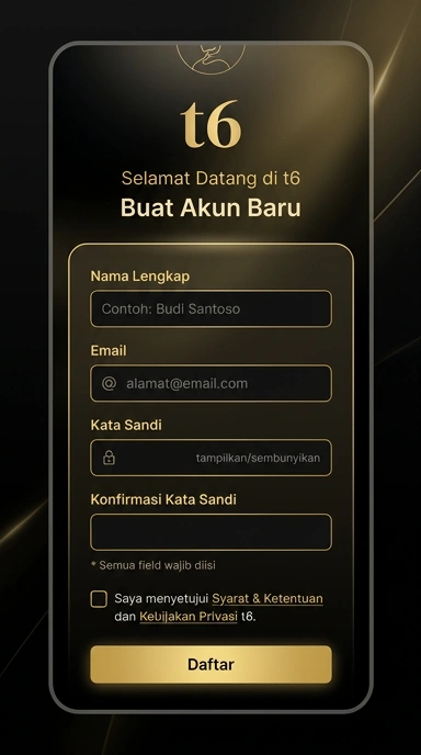 Tampilan halaman daftar t6