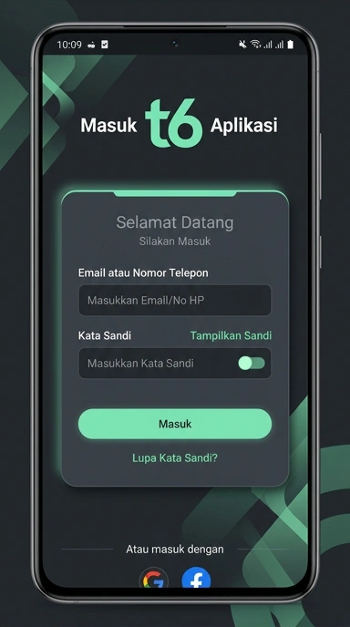 Tampilan halaman login t6