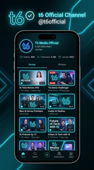Tampilan kanal resmi t6
